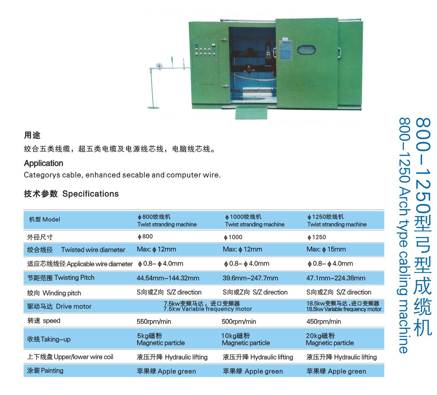 Φ800、Φ1000-弓型成纜機